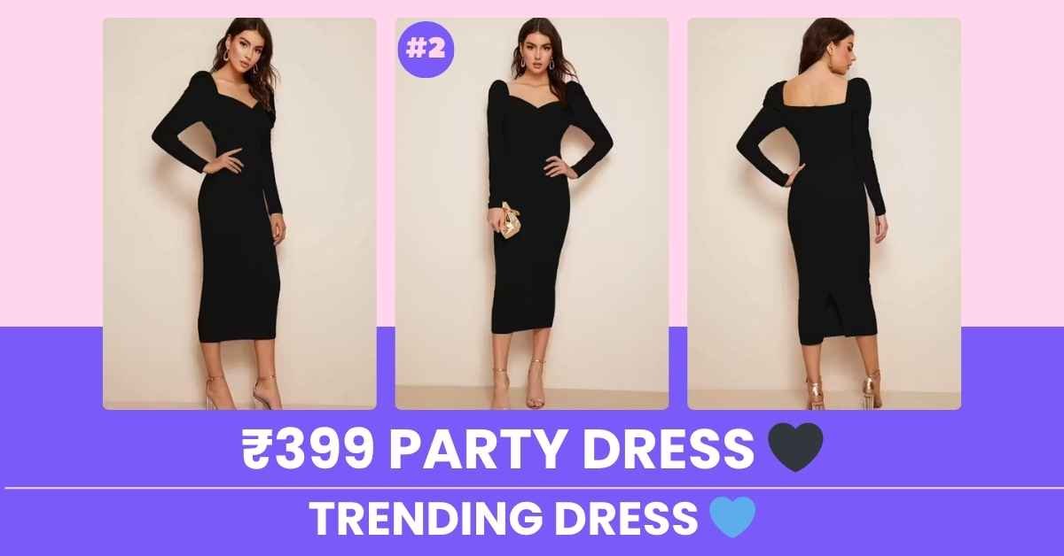 Stylish Black Party Wear Dress Under ₹399 Meesho Trending Outfit