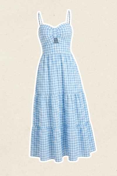 blue maxi dress front view summer outfit for girls