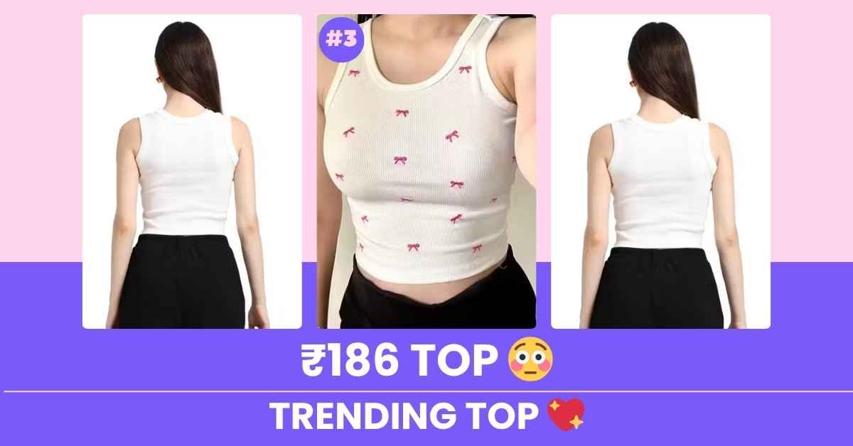 Embroidered Crop Top Under ₹200 Meesho Trending Top