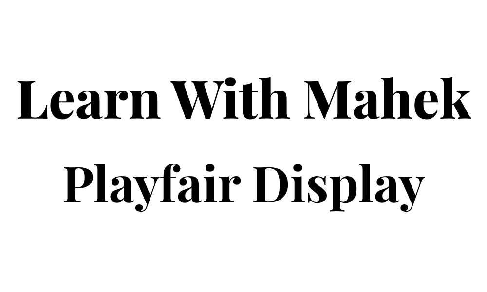 Playfair Display Luxury Canva Font